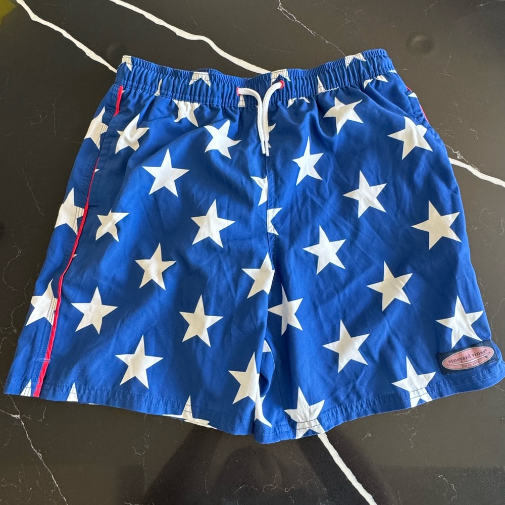 Vineyard Vines Blue Star Print Swim Trunks